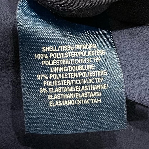 navy blue ralph lauren scoop neck Formal  pleated dress size 10 - Picture 6 of 7